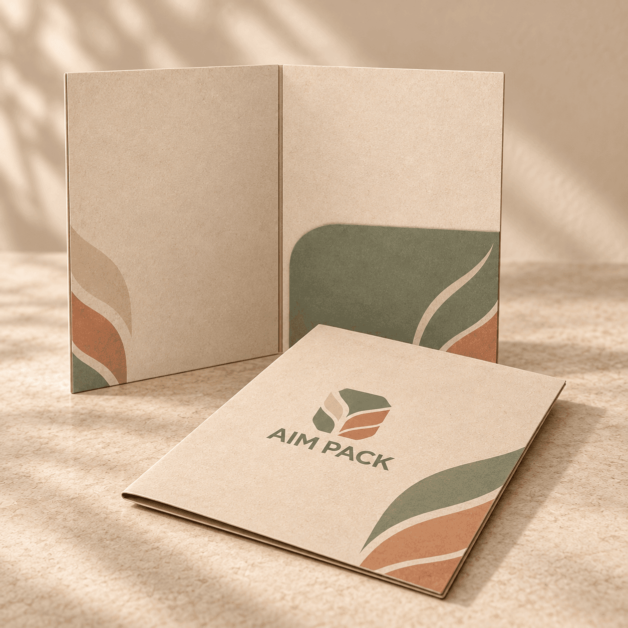 Flat folder · Glue-fixed rounded pocket