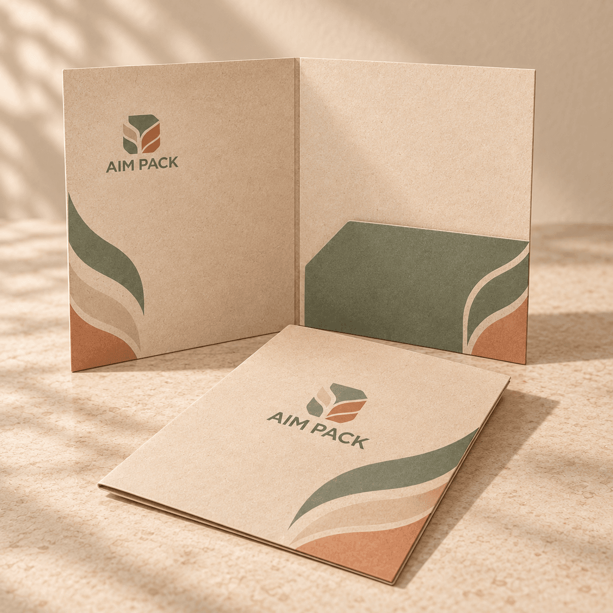 Flat folder · Glue-fixed diagonal pocket